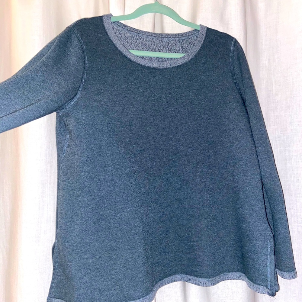Reversible crew neck sweater